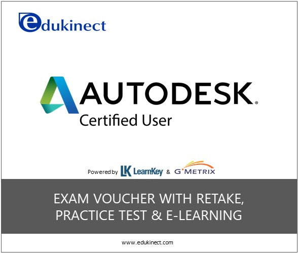 Autodesk Certified User (ACU) Exam Voucher with Retake, GMetrix and ACU CAD eLearning